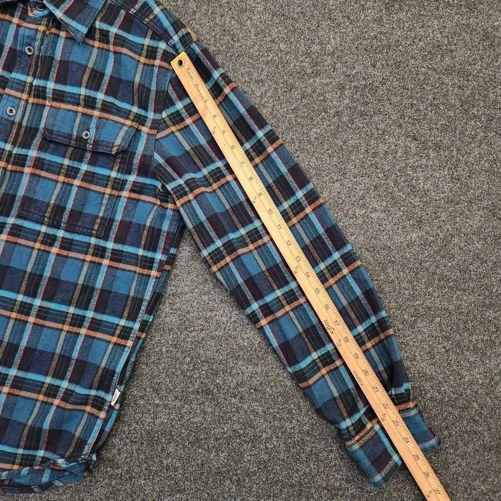 The North Face Mens Medium Blue Plaid Flannel Arroyo Long Sleeve Button Up Shirt